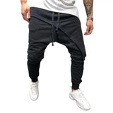 Riolio Men Harem Pants Ankle Tied Hip Hop Double Layer Running Baggy Pants Korean Casual Elastic Waist Trousers Sweatpants Tracksuits