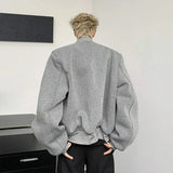 Riolio  Retro Silhouette Short Shoulder Padded Flight Jacket Men's Korean Style Trendy Brand Loose Casual