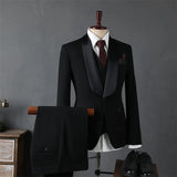 Riolio  Elegant Slim Fit Wedding Suit Set with Qingguo Collar for Groom Business Formal Fashionable Men's Tuxedo Wedding Ceremony Dress