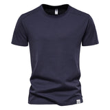 Riolio 100% Cotton T Shirt for Men O-neck Soild Color Basic Men's T-shirts with Short Sleeves New Summer Tops Tees Men Clothes