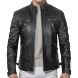 Riolio MEN Slim Fit Faux Leather Outwear Coats Man Men's Black PU Leather Biker Classics Jacket VINTAGE MOTORCYCLE JACKETS FOR men