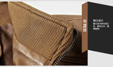 Riolio PU Leather Flight Jacket Black Brown Pilot Coats for Men Bomber Jacket Business 2024 Slim Fit Jacket Men Casaco moto masculino