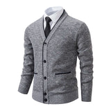 Riolio Men's knitted cardigan casual V-neck autumn and winter new sweater coat
