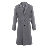 Riolio Korean Trend Men's Loose Casual Single-breasted Overcoat Autumn Winter Fashion New Long Sleeve Woolen Long Coat