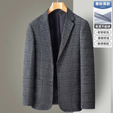 Riolio New Men's Blazer Fashion Middle-aged Business Casual Professional Wear Casual Loose British Style Sub-trend Four Seasons Suit