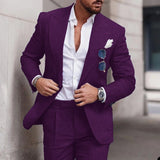 Riolio Linen Suits For Men Wedding 2 Piece Set Single-Breasted Luxury Notched Lapel Top+pants  Trajes Elegante Para Hombre