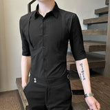 Riolio  New Summer Mid-sleeved Shirt Men Fashionable Men Versatile Shirt