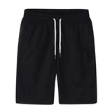 Riolio Mens Sports Pocket Solid Drawstring Board Trunk Beach Short Pants Shorts Summer Thin Trousers Zippered Pocket Loose Sweatpants