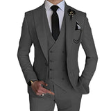 Riolio Fashion New Men Leisure Boutique Business Solid Color Wedding Suit Coat Pants Vest 3 Pcs Set Dress Blazers Jacket Trousers