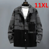 Riolio Color Block Patchwork Denim Jacket Men 11XL 10XL Plus Size Jean Jackets Vintage Coat Male Big Size Outerwear