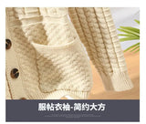 Riolio Korean Version Retro Hand-woven Twisted Twisted Sweater Men's Spring Autumn Thickened Sweater Lapel Cardigan Trendy Jacket Chic