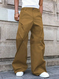 Riolio  Mens Casual Loose Wide Leg Pants Solid Color Fall Streetwear