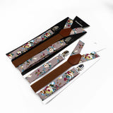 Riolio  Floral Cotton 2 Sizes Suspenders Parent Child Sets Men Women Kids Braces Adjustable Straps Male Pants Shirt Skirt Accessory Gift