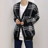 Riolio  Mens Knit Sweater Striped Contrast Color Casual Sweater Autumn Streetwear Personality All-Match Long-Sleeve Top Men'S Clothing
