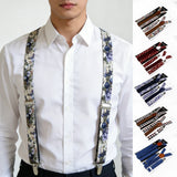 Riolio  Floral Cotton 2 Sizes Suspenders Parent Child Sets Men Women Kids Braces Adjustable Straps Male Pants Shirt Skirt Accessory Gift