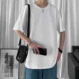 Riolio  Loose Long Sve round Ne T-irt for Men Spring Autumn Pure Color Base Layer irt Inner Wear Big Size Casual Faion