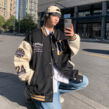 Riolio Jackets Men Fashion Patchwork Striped Teens Couples Baseball All-match Coats Harajuku High Street Designed Loose Outwear Ins