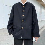 Riolio BACK TO SCHOOL OUTFIT Japanese College Uniform Jacket Stand-up Collar Suit Jacket Top Men's Spring Summer College Wind Trend Men Coat School Uniform