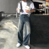 Riolio Autumn New Chic Men Straight Jeans Light Luxury Stylish Vintage Denim Pants Korean Style Urban Fashion Leisure Washing Trousers
