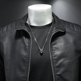 Riolio Men's standing collar Jacke, motorcycle clothing, fashion trend personalized leather men's jacket