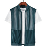 Riolio  Summer Men's Mesh Breathable Vests Outdoor Mens Lightweight Sports Zipper Waistcoats Men Quick Dry Fishing Sleeveless Jacket 5XL