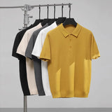 Riolio  New Trendy Men Polo Shirt Leisure High Quality Knit T-shirts American Style Fashion Breathable Button-down Short Sleeve Knitwear