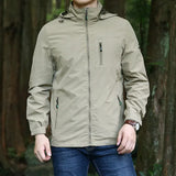 Riolio Men Military Hooded Water Proof Wind Breaker Casual Coat Male Autumn Men's Windbreaker Jackets Waterproof Windshield Jacket