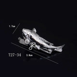 Riolio  Fashion Tie Clip For Men Novelty Personalized Necktie Bars For Shirts Tie Clip Glasses Feather Beard Key Collar Clip Silver Bars