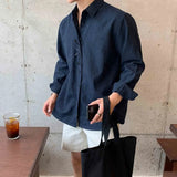 Riolio  Loose Long Sleeve Men's Shirt Casual Style Comfortable Fit Versatile Seasonal Breathable Moisture Wicking Classic Design