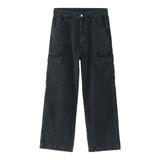 Riolio  Men Baggy Oversize Cargo Jeans Male Wide Streetwear Hip Hop Pants Harajuku Fashion Straight Leg Black Blue Loose Denim Pants