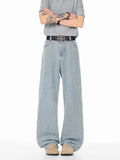 Riolio  Spring and Autumn New Fashion Solid Color American Retro Straight Loose Jeans Men's Casual Sporty Stretch High Quality Jeans