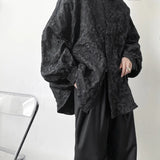 Riolio  New Light-fashioned Style Relief Pleated Long-sleeved Shirt Jacket for Men's Japanese Jacket