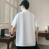 Riolio  Men's Top Trendy T-shirt Spring Summer High Quality Fashionable Minimalist Solid Color Polo Shirt Versatile Comfortable Casual