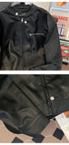 Riolio American Retro Pattern PU Leather Short Jacket Men Women Vintage Deconstructed Atmosphere Casual Couple Trendy High-end Jacket