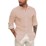 Riolio  Mens Button Up Shirts for Men Long Sleeve Cotton Linen Hawaiian Beach Shirt Casual ummer Lightweight Tops