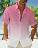 Riolio Summer Shirt Men's Hawaiian Men's Short-sleeved Shirt Two-color Printing Men's Beach Travel Leisure Oversize Pocket 5XL