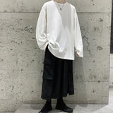 Riolio  Loose Sweatshirts Men Solid T Shirt Neutral Streetwear Fashion Women Korean Clothes Cotton Pullover Long Sleeve T-shirts Man