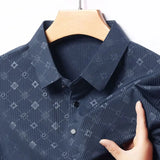 Riolio  Short-sleeved Lapel T-shirt for Middle Aged and Elderly Summer Thin Casual Men's Loose Half Sleeved Polo Shirt Large Size