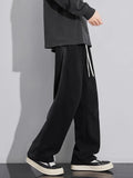 Riolio New Men's Fashion Baggy Straight Casual Pants Classic Solid Color Streetwear Sweatpants Wide Leg Trousers Male Trendy Brand