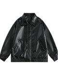 Riolio Japanese Street Hot Casual Jacket American Fashion Loose Versatile Lazy Style Spring Autumn Leather Jacket Long-sleeved Coat Men