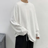 Riolio  Loose Sweatshirts Men Solid T Shirt Neutral Streetwear Fashion Women Korean Clothes Cotton Pullover Long Sleeve T-shirts Man