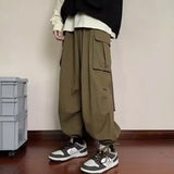 Riolio  Spring and Autumn High Street Work Men's Thin Straight Wide Legs Fashion Trendy Sports Pants