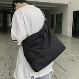 Riolio  Canvas Japan ins bulk schoolbag student handbag simple shopping bag fitness bag waterproof shoulder bag notebook