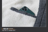 Riolio Winter Mens Jacket Warm Corduroy Jackets and Coats Fur Collar Winter Casual Coats Outwear Male Thermal Cotton Jacket Streetwear