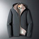 Riolio Hooded New Fleece Parkas Cotton Jacket Men's Cashmere Autumn Winter Windproof Warm Cardigan Thick Jacket Men's Hooded Jacket