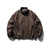 Riolio Japanese Trendy Workwear Harlan Jaet Men's Spring Autumn Loose Baseball Sle Versatile Collar ort Coat Ox Fabric