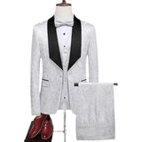 Riolio  Large Size Men's Three-Piece Suit Casual Business Hostwear Tailored Fit Cotton Blend Fabric for Wedding And Banquet