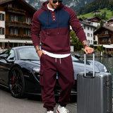 Riolio  Heavy men's velvet light luxury simple fashion hooded embroidered outdoor tooling commuter thermal sweater set