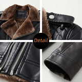 Riolio Autumn and Winter Artificial Leather Fur Integrated Men's Jacket Fashion Casual Lapel Lamb Fleece Motorcycle Thickened Zipper To