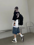 Riolio Women Y2K Baggy Jorts Vintage Wide Leg Five Points Jeans American Streetwear Casual Washed Oversize Summer Denim Shorts